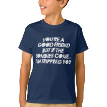 T-shirt drôle d'enfants de bons zombis d'ami