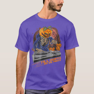 T-shirt Drôle Déplaisant Scary Halloween Citrouille DJ Mus