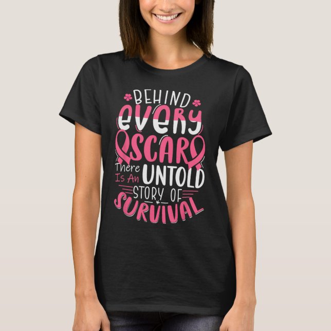 T-shirt Drôle derrière chaque cicatrice Histoire Inconnue  (Devant)