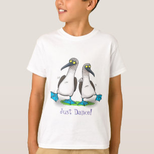 T-shirt Drôle des seins aux pieds bleus dansant dessin ani