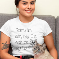 Drôle Désolé Chat Était Sur Lap Cute Dessin Typogr