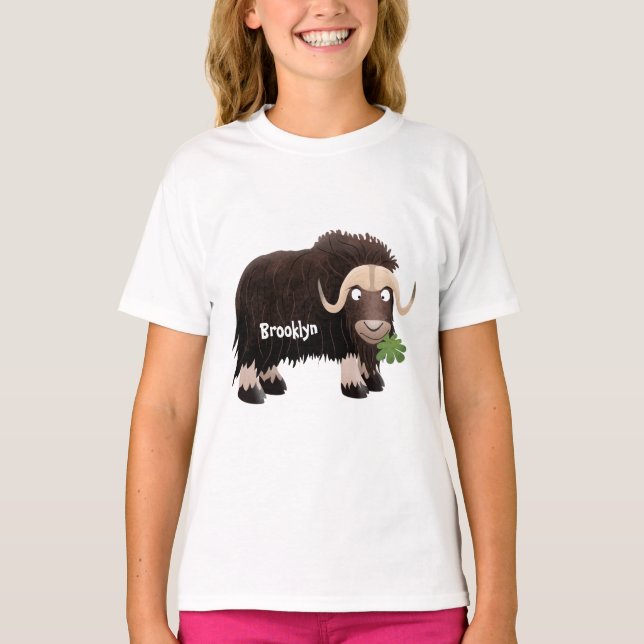 T-shirt Drôle dessin animé de boeuf musqué (Devant)