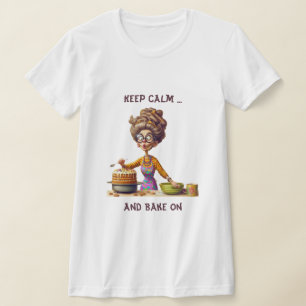 T-shirt Drôle dessin animé de la femme boulangère rasée