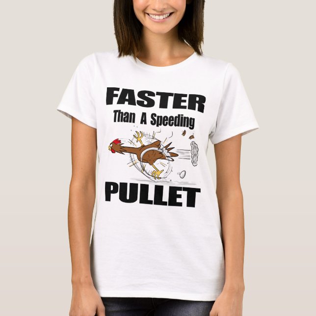 T-shirt Drôle dessin animé sur le poulet (Devant)