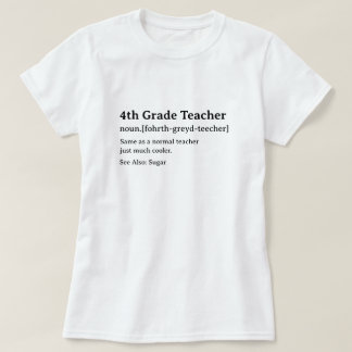 T-shirt Drôle Dictionnaire Définition Enseignant de 4e ann