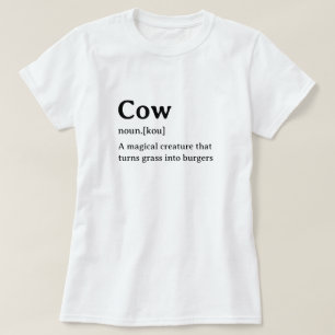 T-shirt Drôle Dictionnaire définition vache