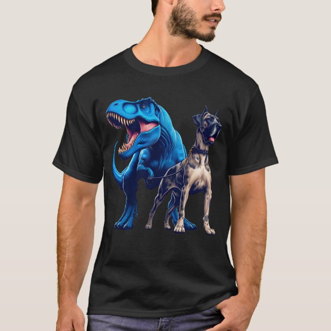 T-shirt Drôle Dinosaur grand Dane Amoureux des chiens de m (Devant)