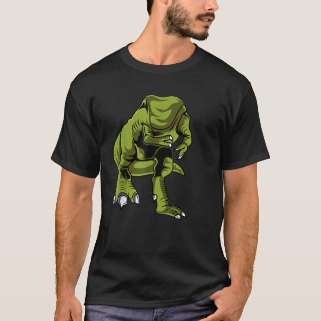 T-shirt Drôle Dinosaure Corps sans tête Halloween Dino Laz (Devant)