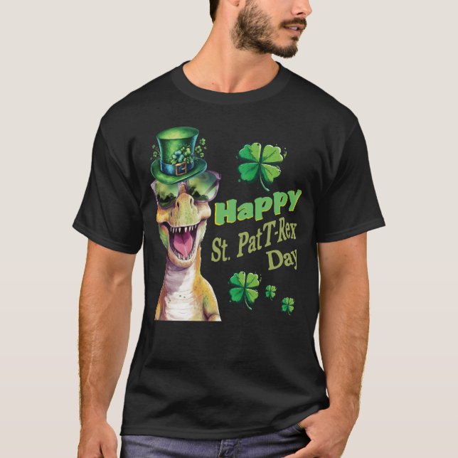 T-shirt Drôle Dinosaure Irlandais St. Patricks (Devant)