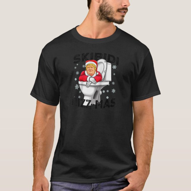 T-shirt Drôle Donald Trump Père Noël Skibidi Rizzmas Chr (Devant)