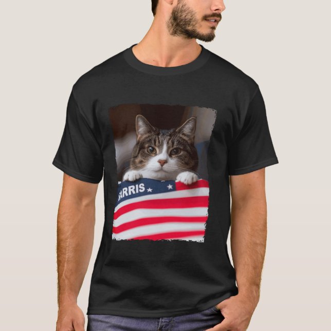 T-shirt Drôle Drôle Chat Dames Sans Enfant Pour Harris 202 (Devant)