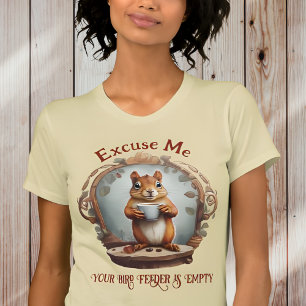 T-shirt Drôle Écureuil Boire du café