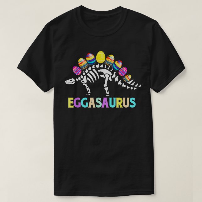 T-shirt Drôle Eggasaurus Stegosaurus Egg Dino TRe Skeleton (Design devant)