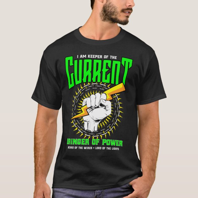 T-shirt Drôle Electricien Cadeau Electrique Ingénieur Line (Devant)