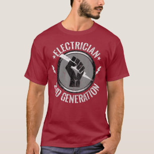 T-shirt Drôle Electricien Vintage 2e génération Cadeaux