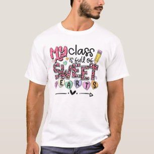 T-shirt Drôle Enseignant Saint Valentin Ma Classe Est Ple