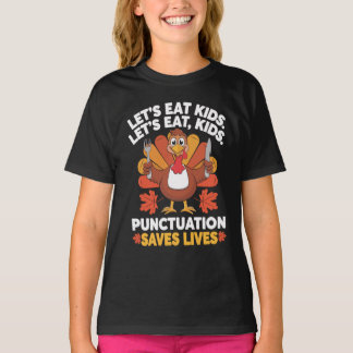T-shirt Drôle Enseignant Thanksgiving Turquie Lets Manger 