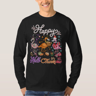 T-shirt Drôle Et Mignonne Flamant rose Happy HalloThanksma