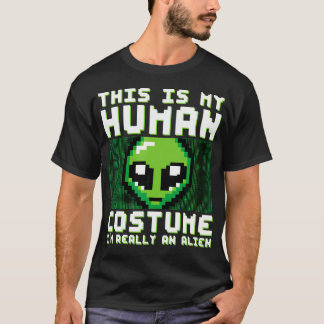 T-shirt Drôle Étrange C'est Mon Costume D'humain JE Suis V