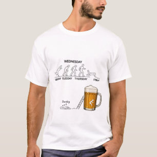 T-Shirt Drôle Evolution de semaine de travail Bièr