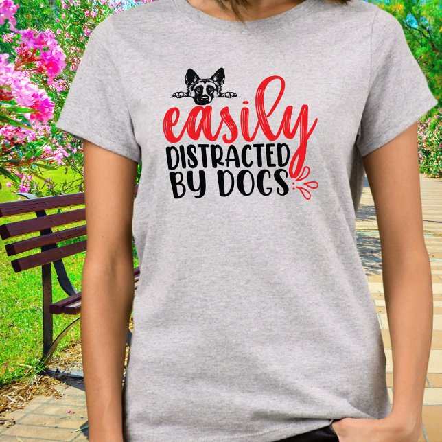 T-shirt Drôle facile distrait par berger allemand (Créateur téléchargé)