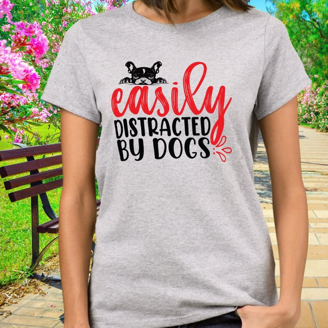 T-shirt Drôle facile distrait par les Bulldogs français (Créateur téléchargé)