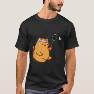 T-shirt Drôle Fat Chat Jouer Dminton