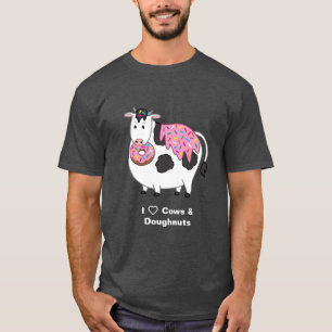 T-shirt Drôle Fat Holstein Vache qui mange Sprinknut Dough