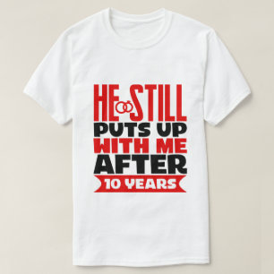 T-shirt drôle Femme du 10e anniversaire