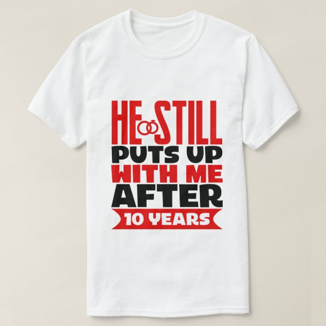 T-shirt drôle Femme du 10e anniversaire (Design devant)