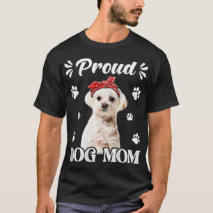 T-shirt Drôle Fier Maltais Chien Maman Chien Chien Fête de