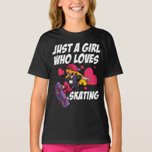 T-shirt Drôle fille Skateboard cadeau pour enfants femmes 