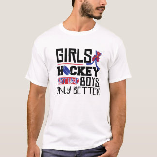 T-shirt Drôle filles de hockey sur glace enfants de hockey