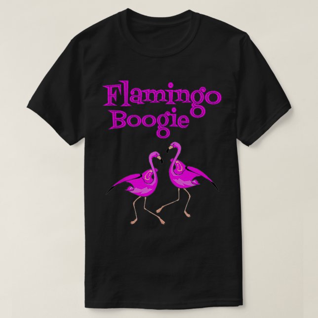T-shirt Drôle Flamant rose Boogie Tropical Pink Dancing Bi (Design devant)