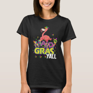 T-shirt Drôle Flamant rose Jester Casquette perles de Masq