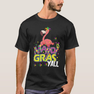 T-shirt Drôle Flamant rose Jester Casquette perles de Masq