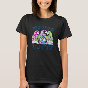 T-shirt Drôle Fleurs sauvages Gnome Pour Les Femmes Et Mam