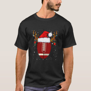 T-shirt Drôle Football Reindeer vacances Père Noël Noël H