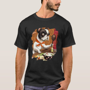 T-shirt Drôle Français Bulldog Chef Cuisine Nourriture Do