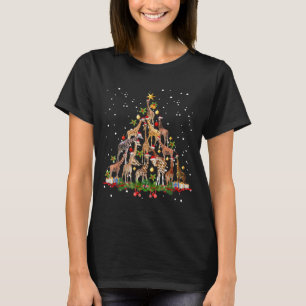 T-shirt Drôle Giraffe Arbre de Noël Ornement Décor Cade