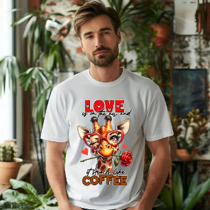 T-shirt drôle Giraffe Love & Café