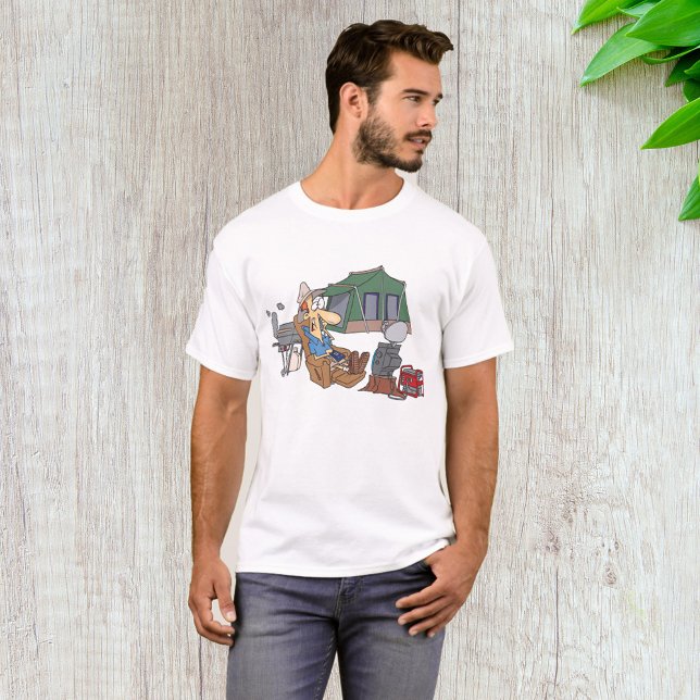 T-shirt Drôle Glamping Cartoon Camping de luxe (Créateur téléchargé)
