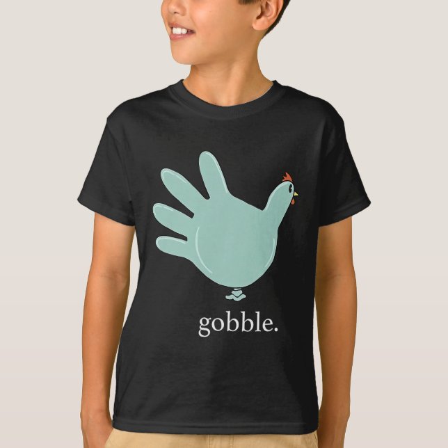 T-shirt Drôle Gobble Turquie Glove Médicale Nures Thanksgi (Devant)