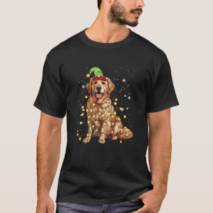 T-shirt Drôle Golden récupérateur Noël Light Chien Chien C