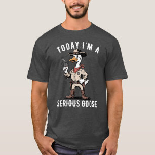 T-shirt Drôle Goose Sheriff Cowboy Oie Sérieuse Occidental