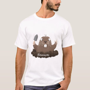 T-shirt Drôle gopher de poche creusant dessin dessin de de