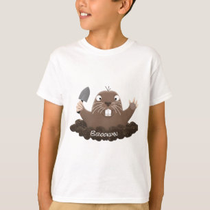 T-shirt Drôle gopher de poche creusant dessin dessin de de