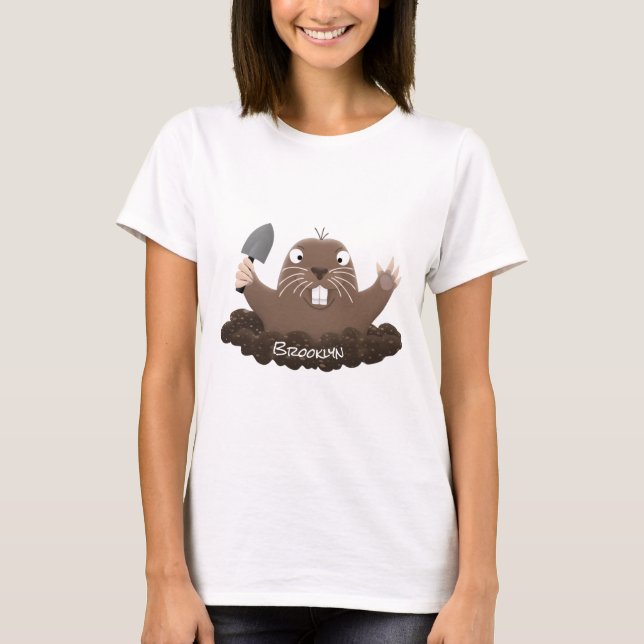 T-shirt Drôle gopher de poche creusant dessin dessin de de (Devant)