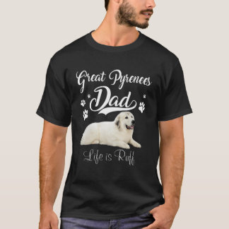 T-shirt Drôle Grand Pyrénées Papa Père Jour Adulte Chien