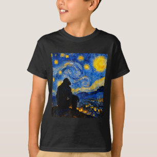 T-shirt Drôle Graphique Bigfoot Style Van Gogh Sasquatch S